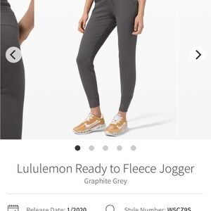 🍋 Lululemon Ready To Fleece Graphite Grey Joggers Sz 2